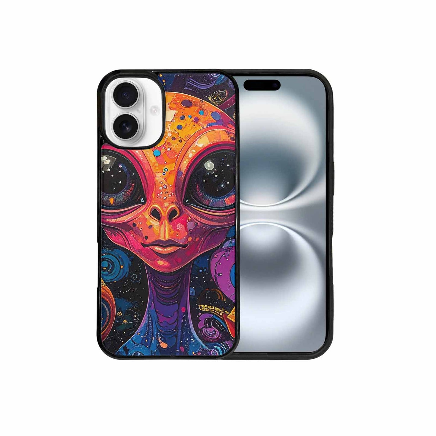 iPhone 16 Plus Case — Cartoon Alien Characters, Custom Made Phone Cover