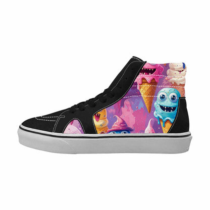 WOMEN'S Melting Icecream Cone Monster High Top Canvas Dark Academia Custom Sneakers