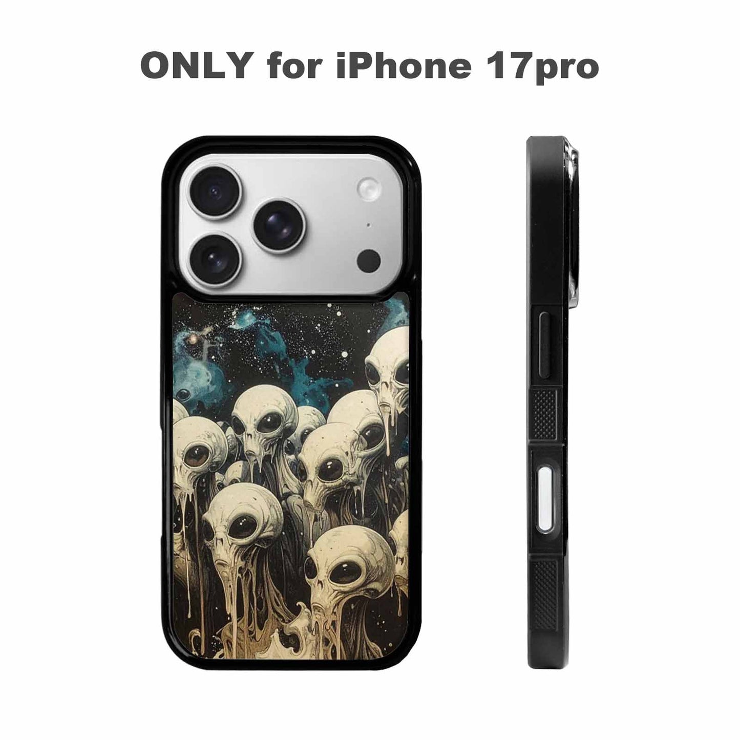 iPhone 17 Pro Case — Melting Aliens Pattern Hundreds Of Alien, Personalized Phone Case