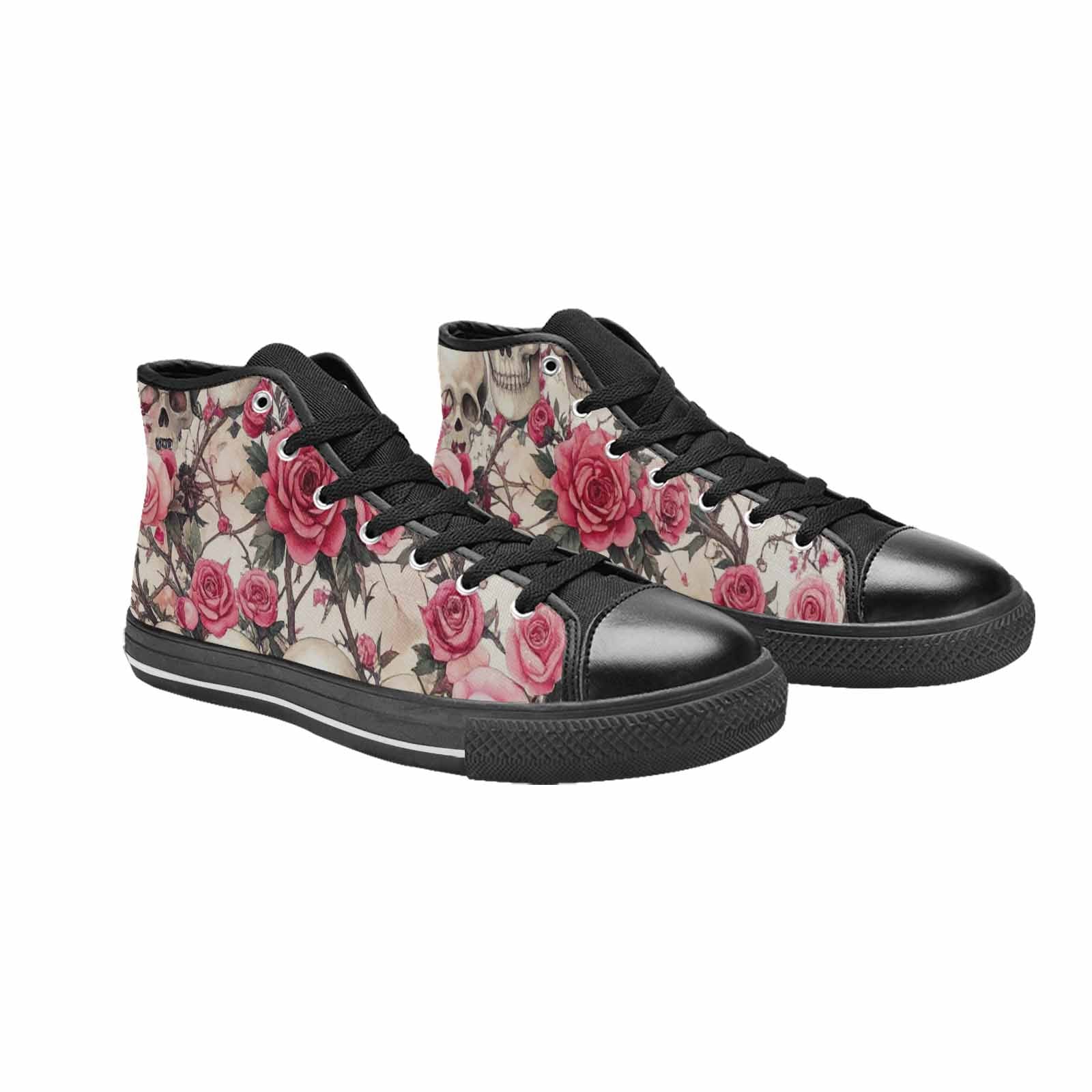 MEN'S Skulls - Roses High Top Canvas Surreal Custom Shoes