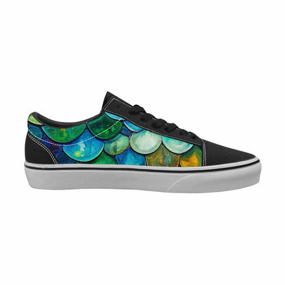 WOMEN'S Reptile Scale Lace-Up Canvas Kaleidoscope Sneakers
