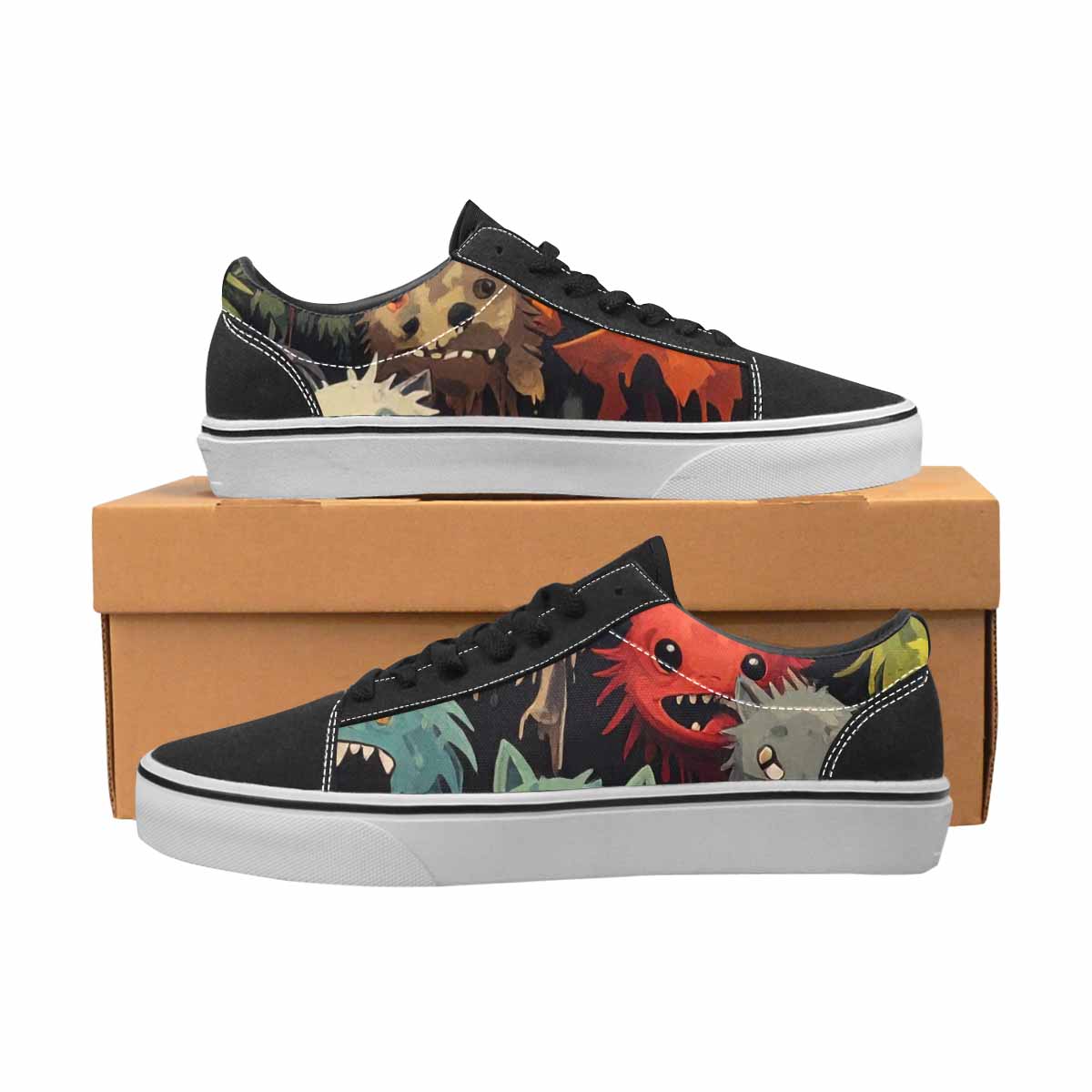WOMEN'S Monsters  Camo Monsters Lace-Up Canvas Y2K Custom Shoes