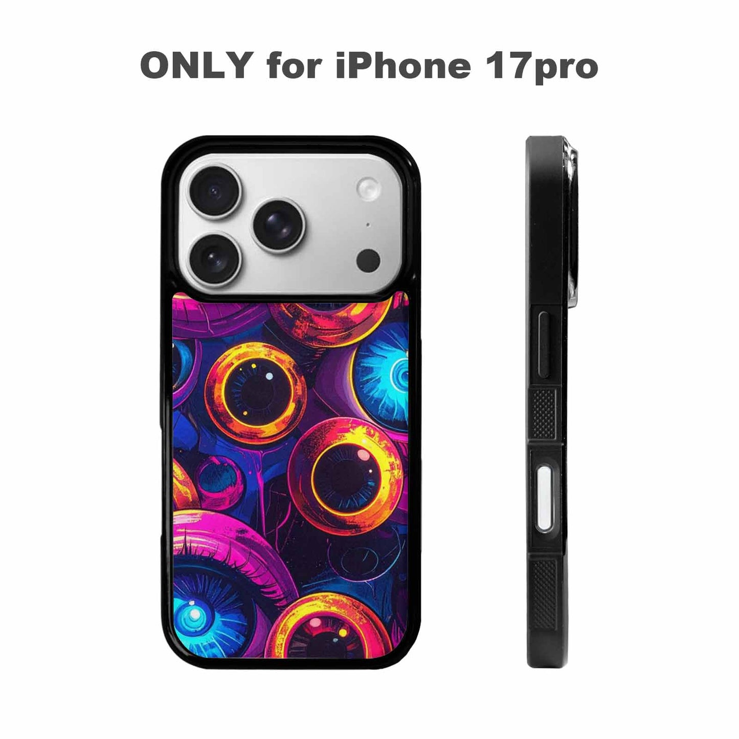 iPhone 17 Pro Case — Seamless Tileable Pattern Of Overlapping Cartoon, Custom Printed Phone Case