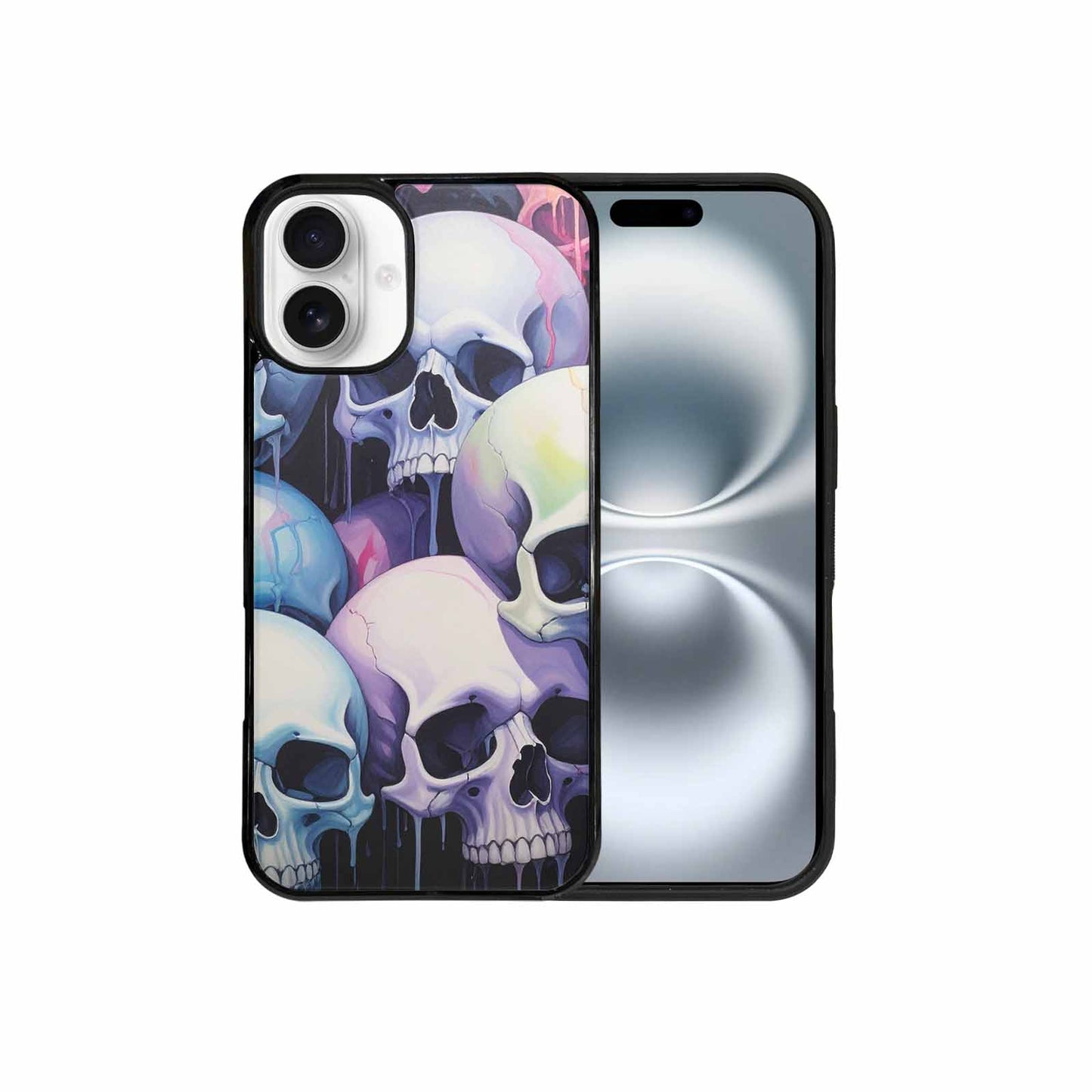 iPhone 16 Plus Case — Dark Black And White Color Tone, Custom Phone Case