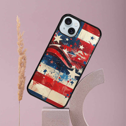 iPhone 15 Plus Case — Patriotic Stars And Stripes American Stars, Original Design Phone Case