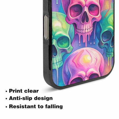 iPhone 16 Pro Case — Candy Color Dripping Skulls Custom, Original Design Phone Case
