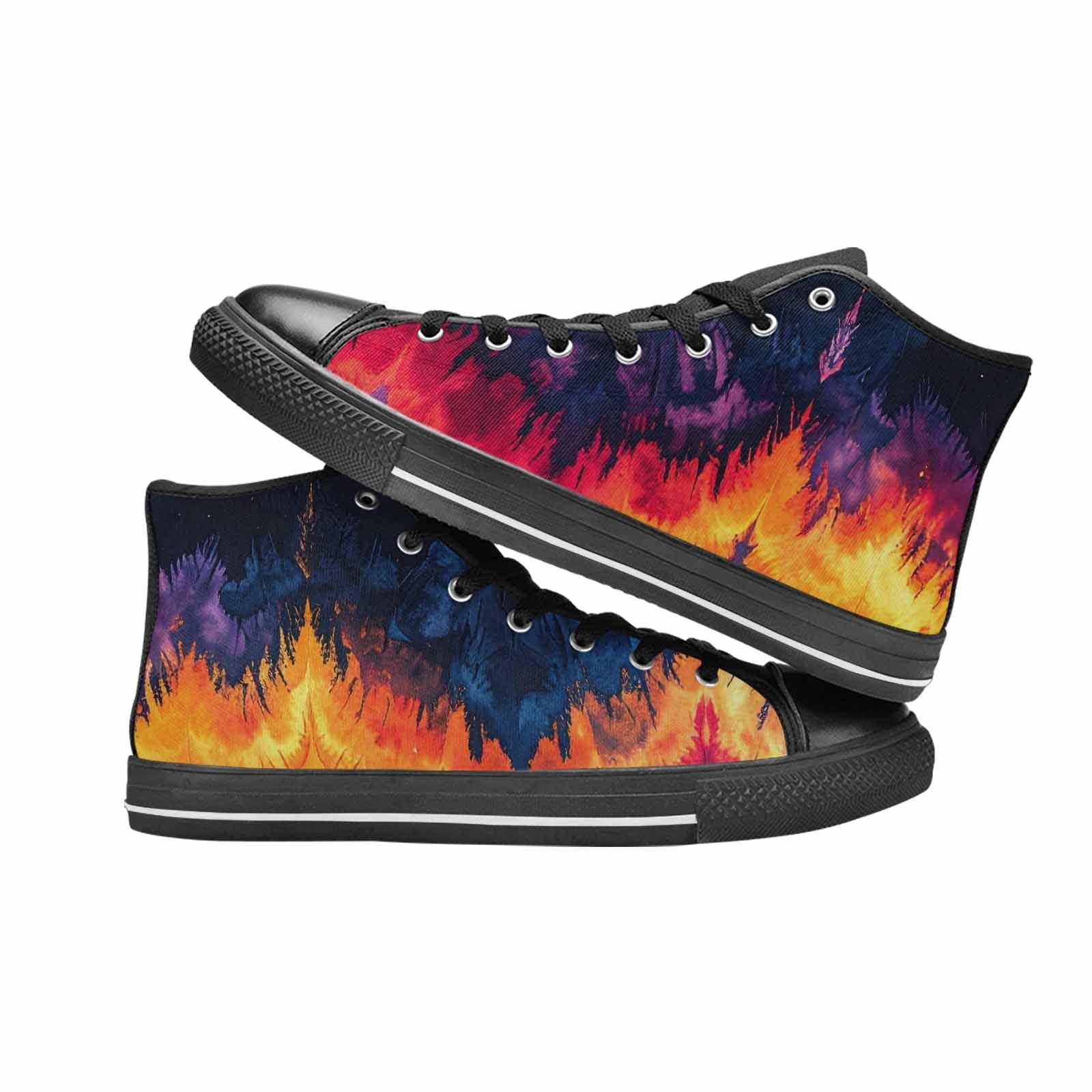 MEN'S Tie Dye Dark High Top Canvas Y2K Custom Sneakers