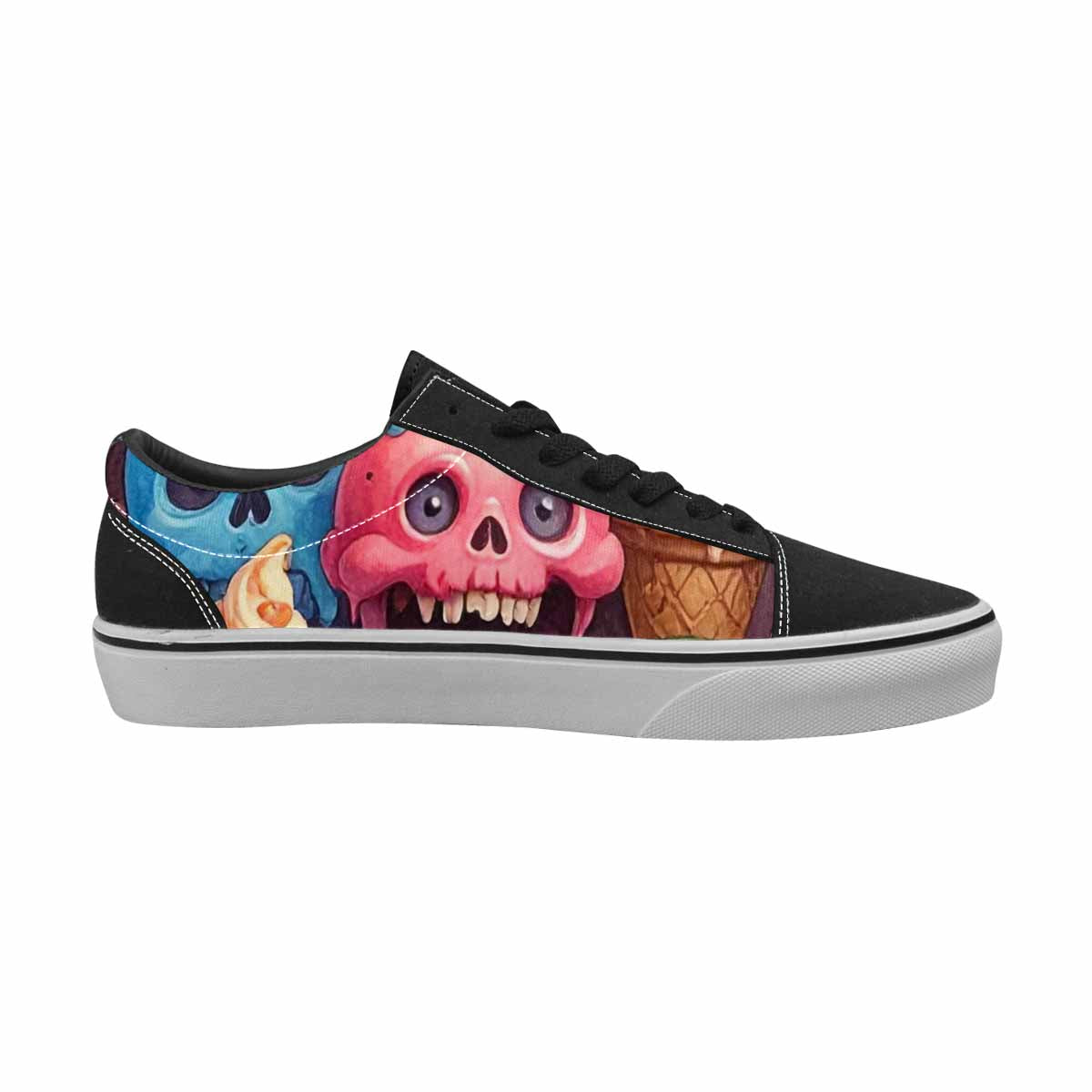 WOMEN'S Ice Cream Monsters  Lace-Up Canvas Vibrant Chaos Custom Sneakers
