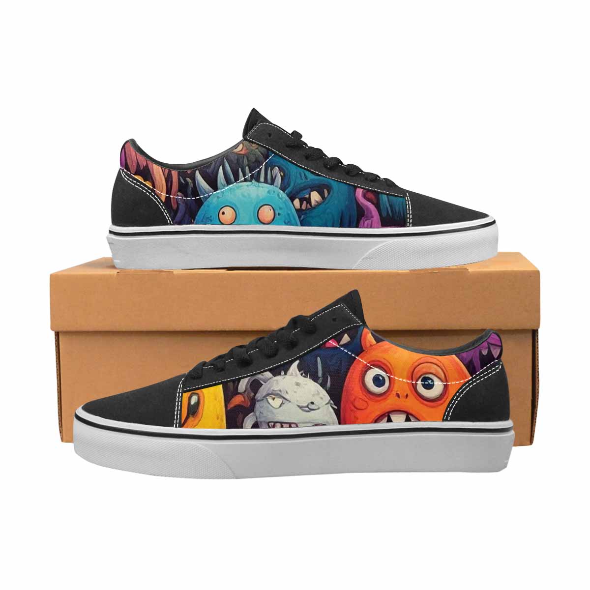 WOMEN'S Monsters (general) Lace-Up Canvas Dark Academia Custom Sneakers