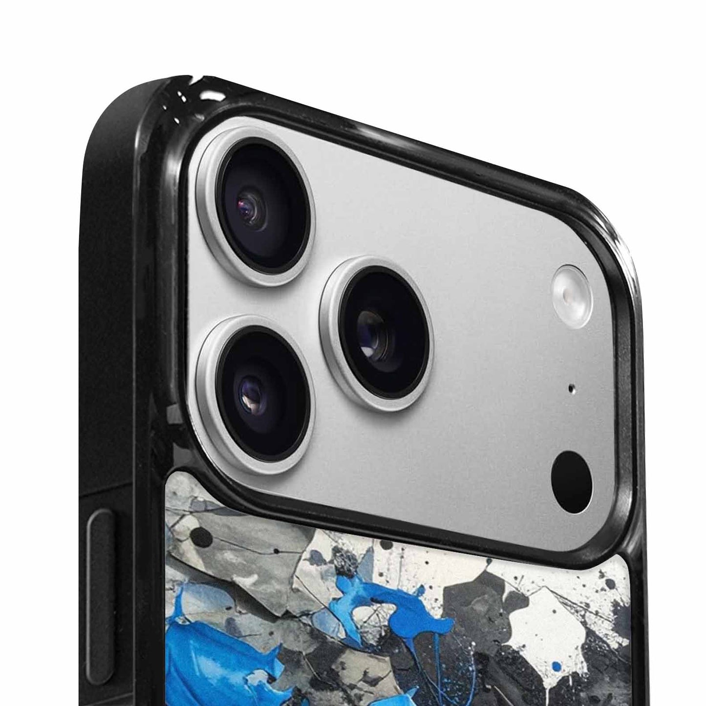 iPhone 17 Pro Max Case — Black &amp; Blue Ink Camo, Custom Phone Case