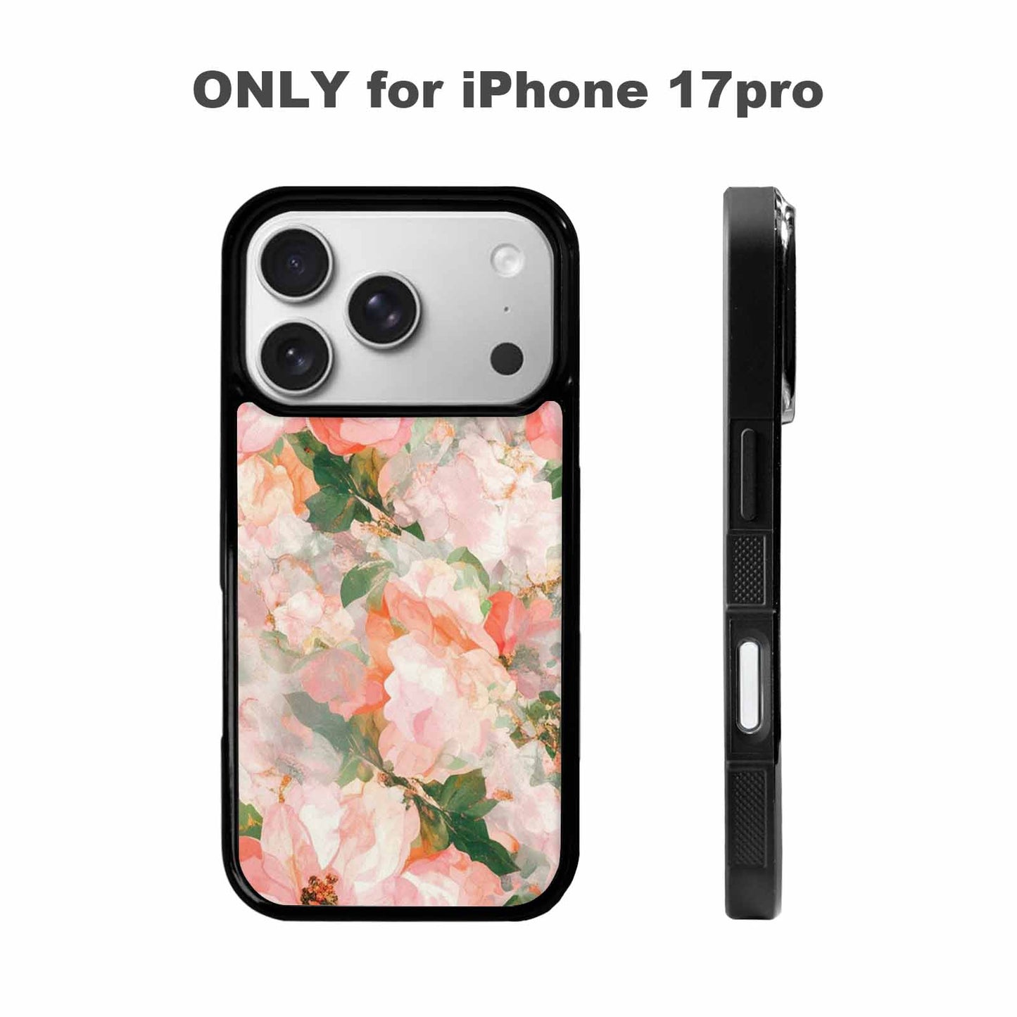 iPhone 17 Pro Case — Marble Floral, Custom Phone Case
