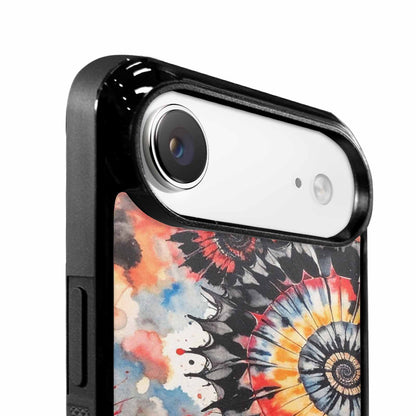 iPhone 17 Air Case — Tie Dye Swirls Black Red Tie, Custom Phone Case