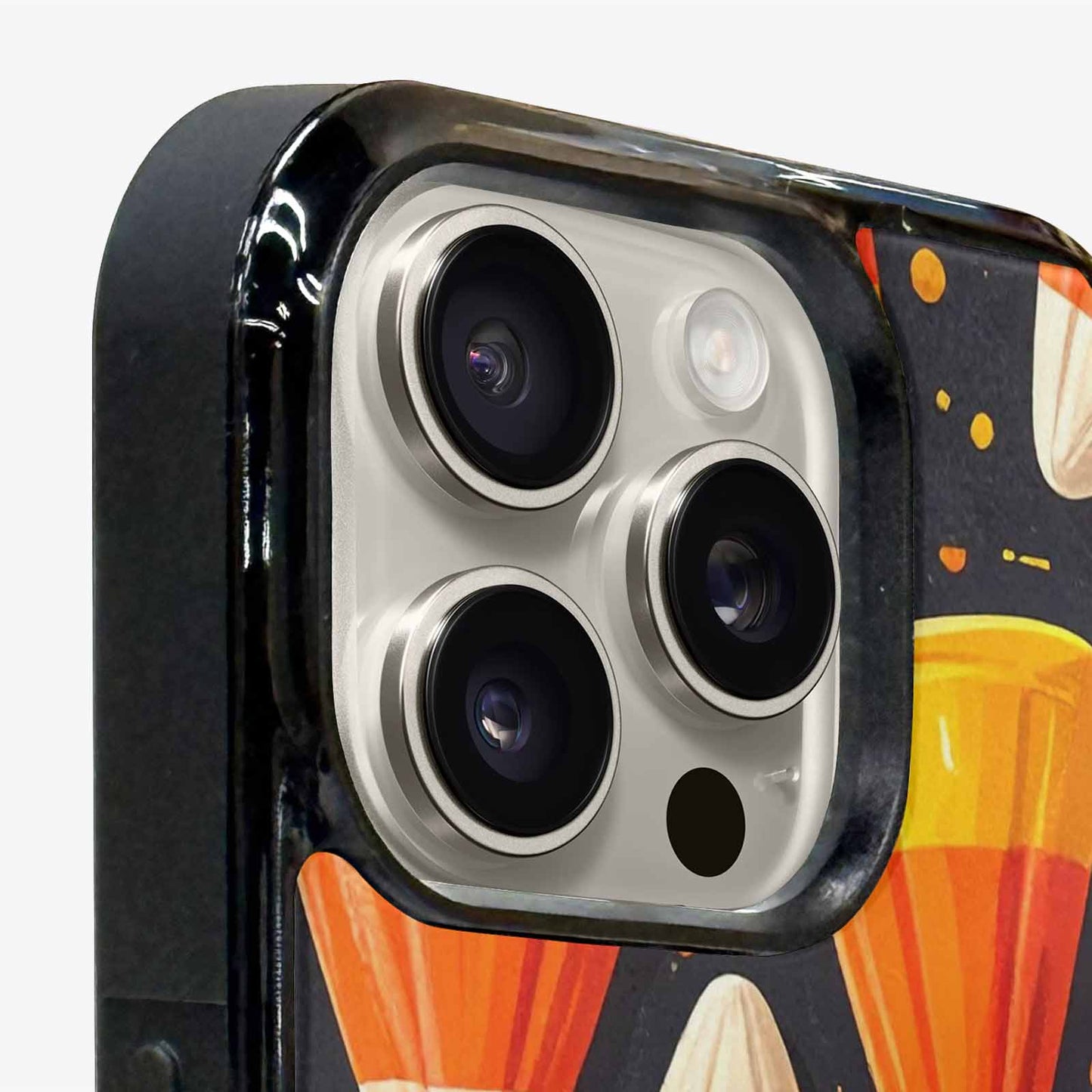iPhone 15 Pro Max Case — Halloween Candy Corn, Custom Art Phone Cover