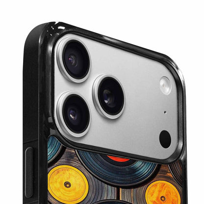 iPhone 17 Pro Case — Retro Wood Grain Vinyl Retro Vintage, Custom Printed Phone Case