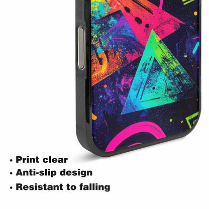 iPhone 16 Pro Max Case — Memphis Squiggles Triangles Dots, Customized Protective Case