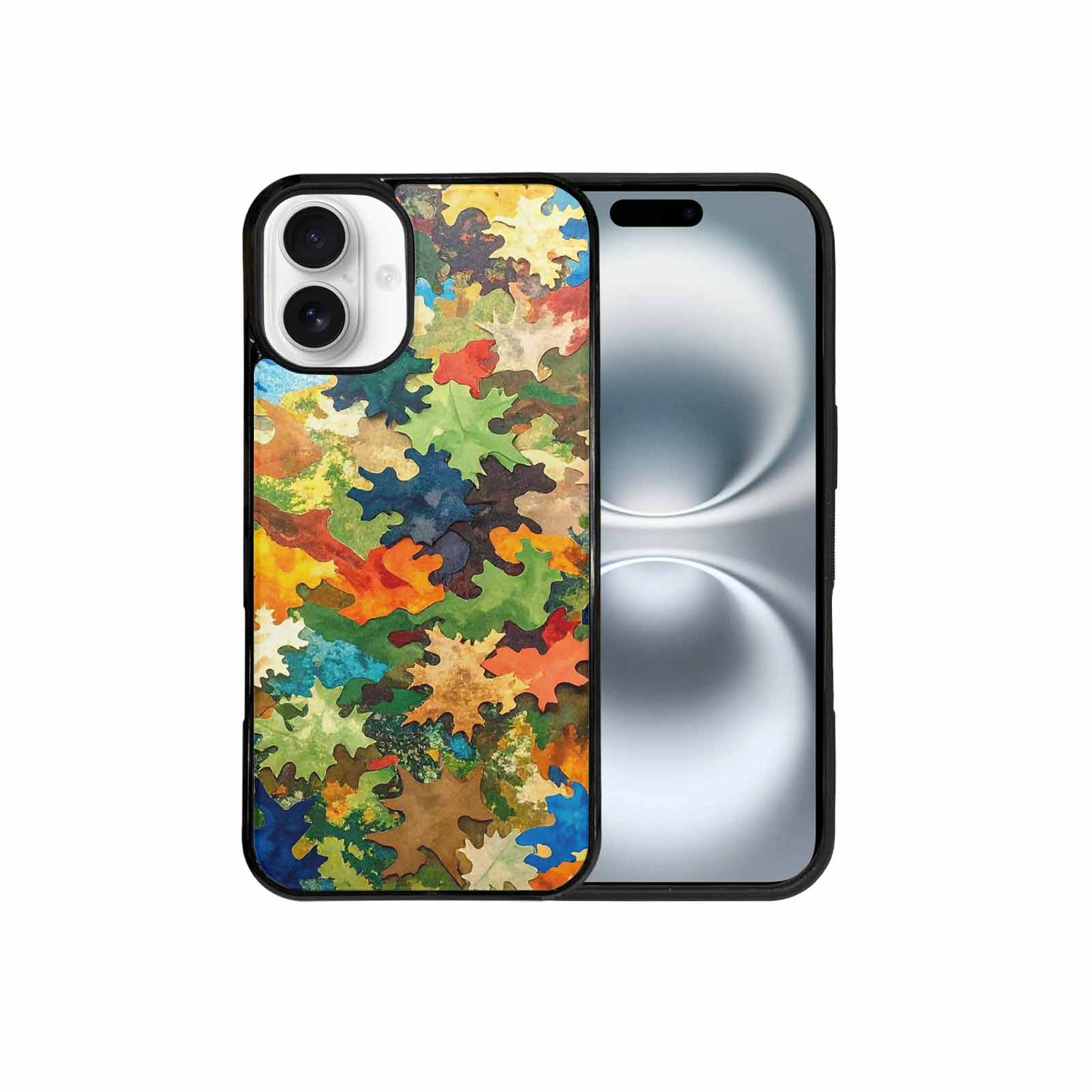 iPhone 16 Plus Case — Camo Patches Full Color Vibrant Camo, Custom Art Phone Cover