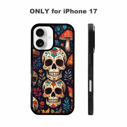iPhone 17 Case — Mushrooms And Skulls Gothic Skulls, Custom Phone Case