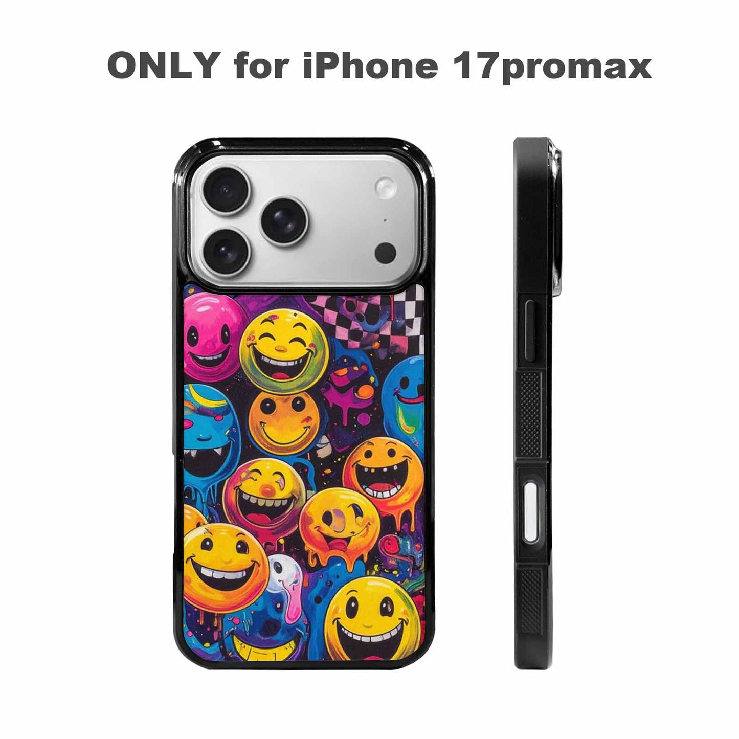iPhone 17 Pro Max Case — Small Yellow Smiley Face Original Art, Custom Art Phone Cover