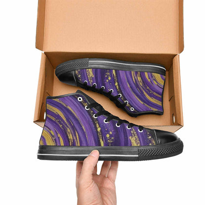 MEN'S Starry Night Nebula Brushstroke High Top Canvas Neon Fantasy Sneakers