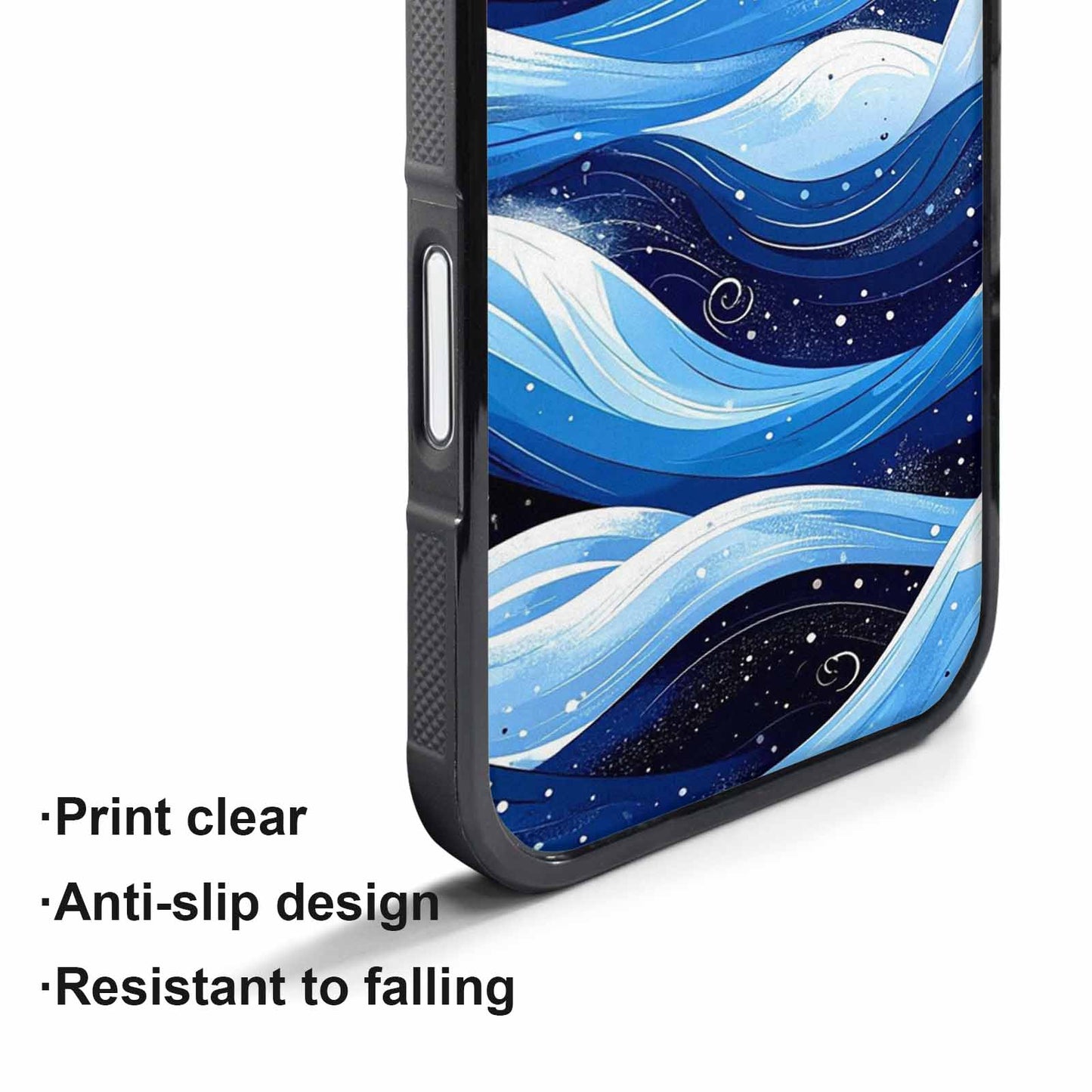 iPhone 17 Pro Case — Glossy Winter Wave Seamless Cartoon Cute, Customized Protective Case