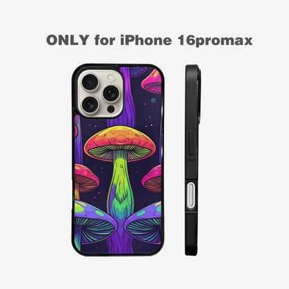 iPhone 16 Pro Max Case — Psychedelic Mushroom Cartoon Pattern, Custom Made Phone Cover