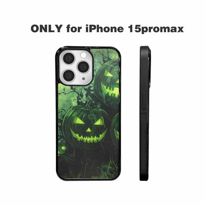 iPhone 15 Pro Max Case — Halloween Glowing Jackolantern Personalized Phone Cover, Custom Printed Phone Case