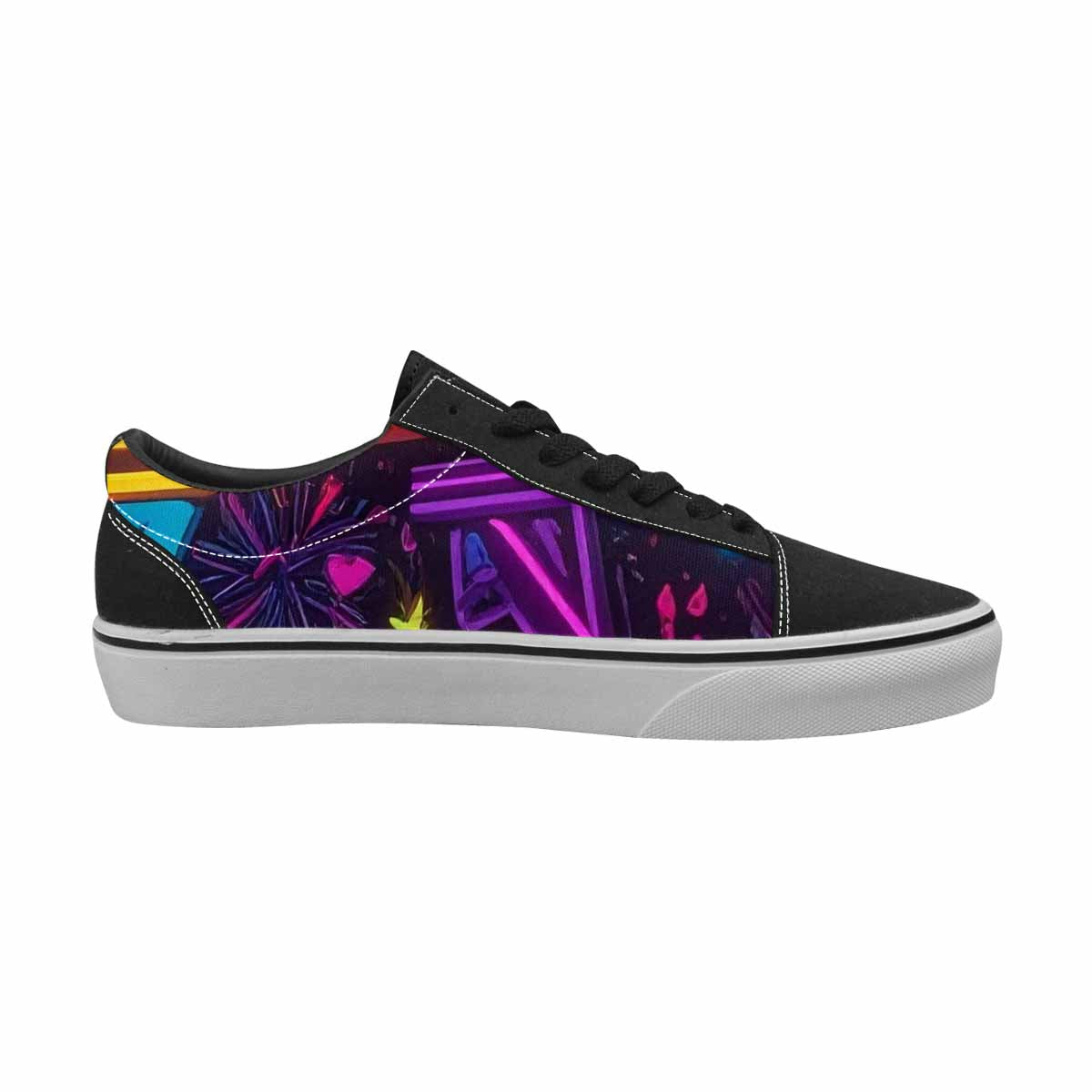 WOMEN'S 80s Retro Motif 80s Lace-Up Canvas Melting Art Sneakers