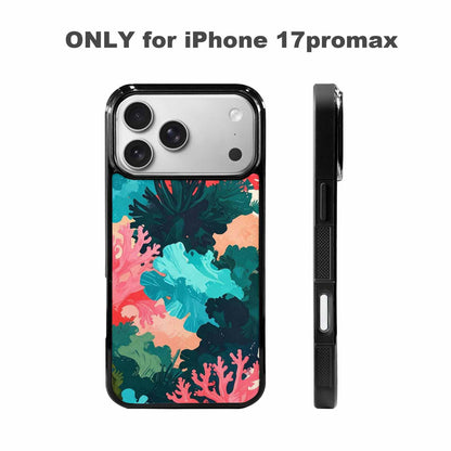 iPhone 17 Pro Max Case — Camo Coral Turquoise Camo, Customized Protective Case