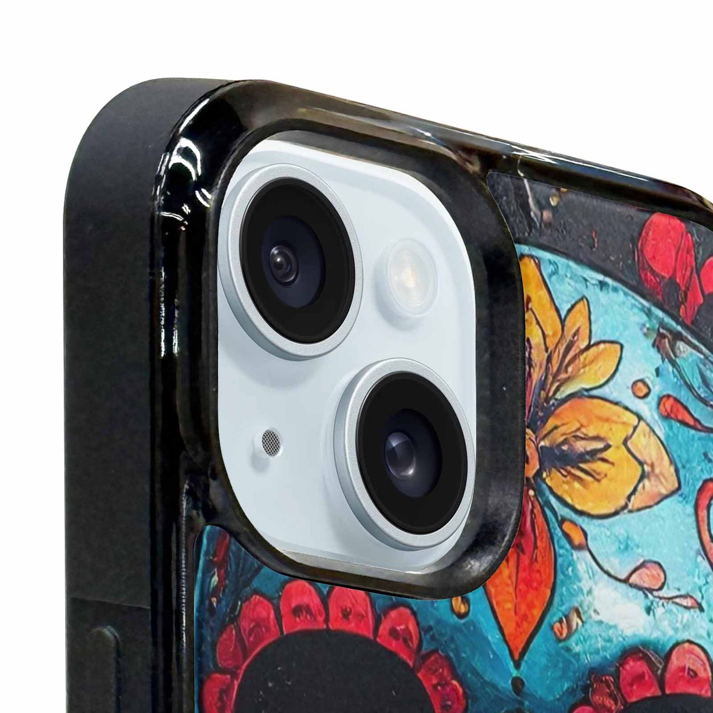 iPhone 15 Plus Case — Graffiti Skull Art Seamless Pattern Vibrant, Custom Printed Phone Case