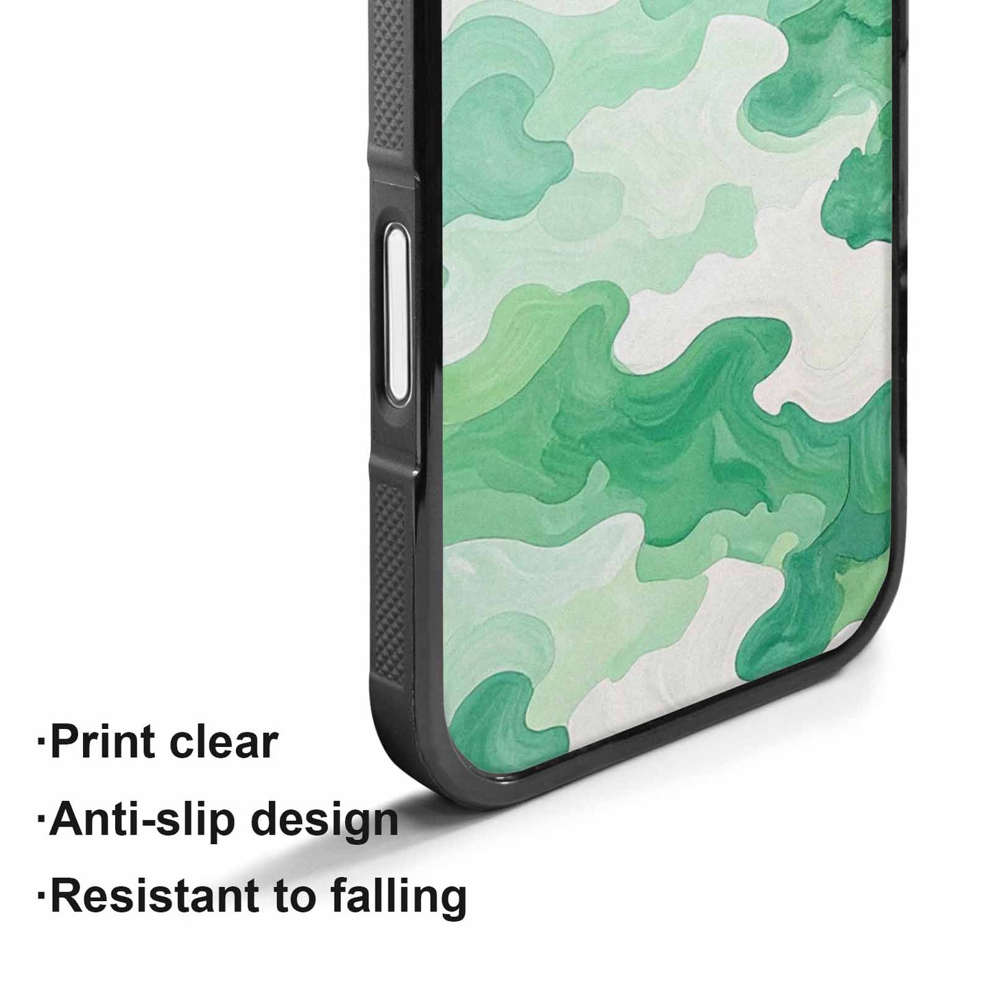 iPhone 17 Case — Camo Mint Green White Camo, Custom Printed Phone Case