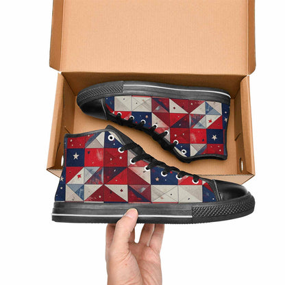 MEN'S American Flag Stars High Top Canvas Dark Academia Sneakers