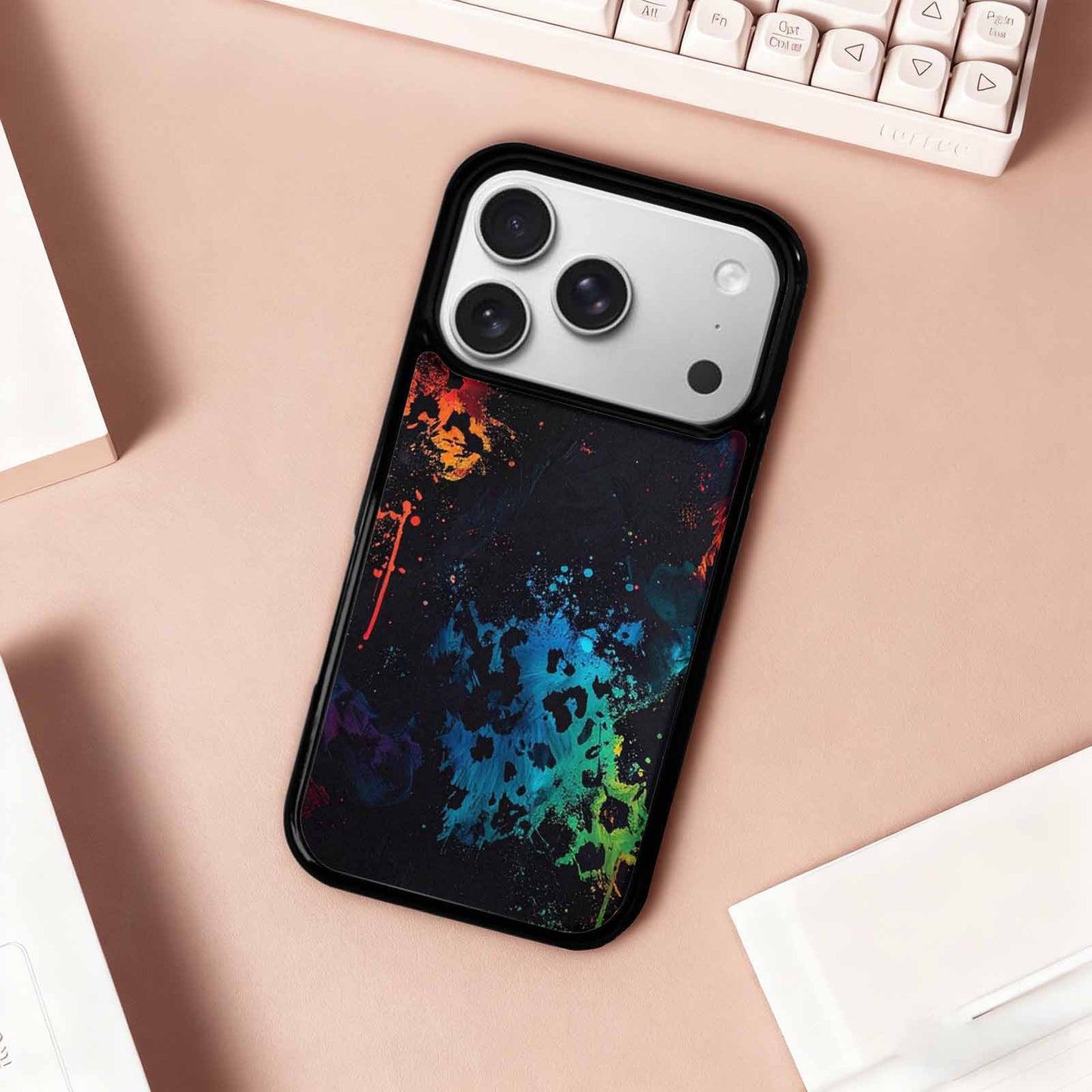 iPhone 17 Pro Case — Color Style Deep Blacks Animal Print, Custom Art Phone Cover