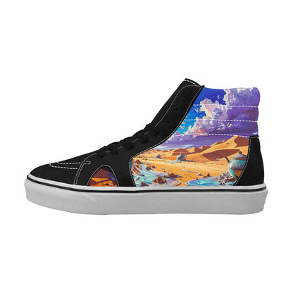 MEN'S Surrealist Desert Dreamscape High Top Canvas Wallpaper Art Custom Shoes