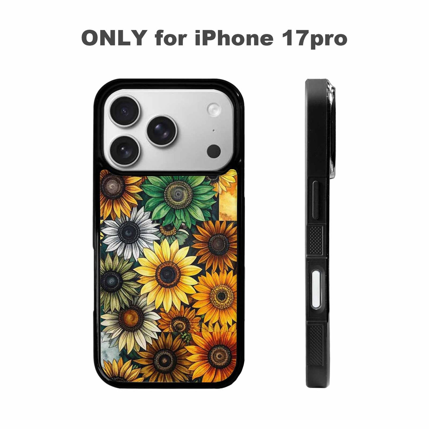 iPhone 17 Pro Case — Small Sunflower Pattern Randomly Varying Floral, Custom Phone Case