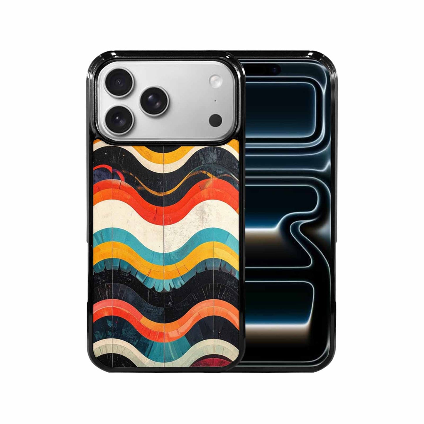 iPhone 17 Pro Max Case — Retro Wave Scallop Stripe Small Retro, Custom Print Case Cover