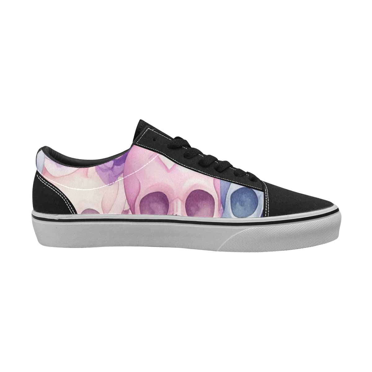 WOMEN'S Skulls - Pastel Canvas Lace-Up Grunge Shoes