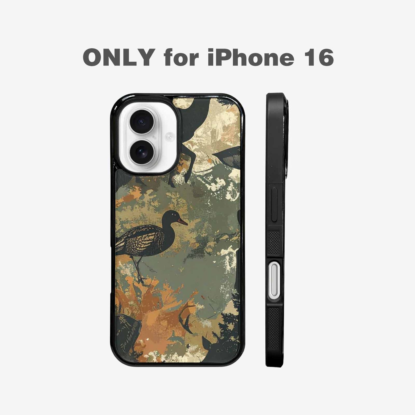 iPhone 16 Case — Hunting Camouflage Pattern With Deer And, Personalized Phone Case