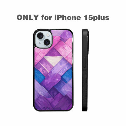 iPhone 15 Plus Case — Bisexual Flag Color Theme Small Rainbow, Custom Designed Case Cover