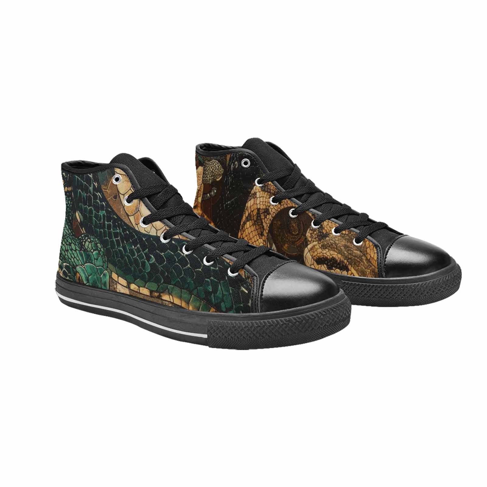 MEN'S Snake Skin Reptile High Top Canvas Dark Academia Shoes