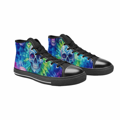 MEN'S Tie Dye Skulls Print High Top Canvas Dreamcore Shoes