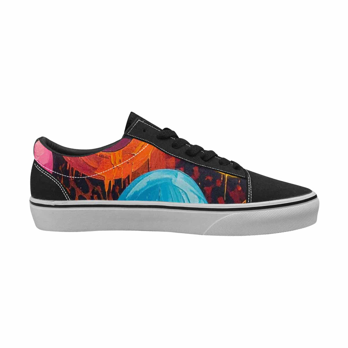 WOMEN'S Smiley Faces  Animal Lace-Up Canvas Grunge Custom Shoes