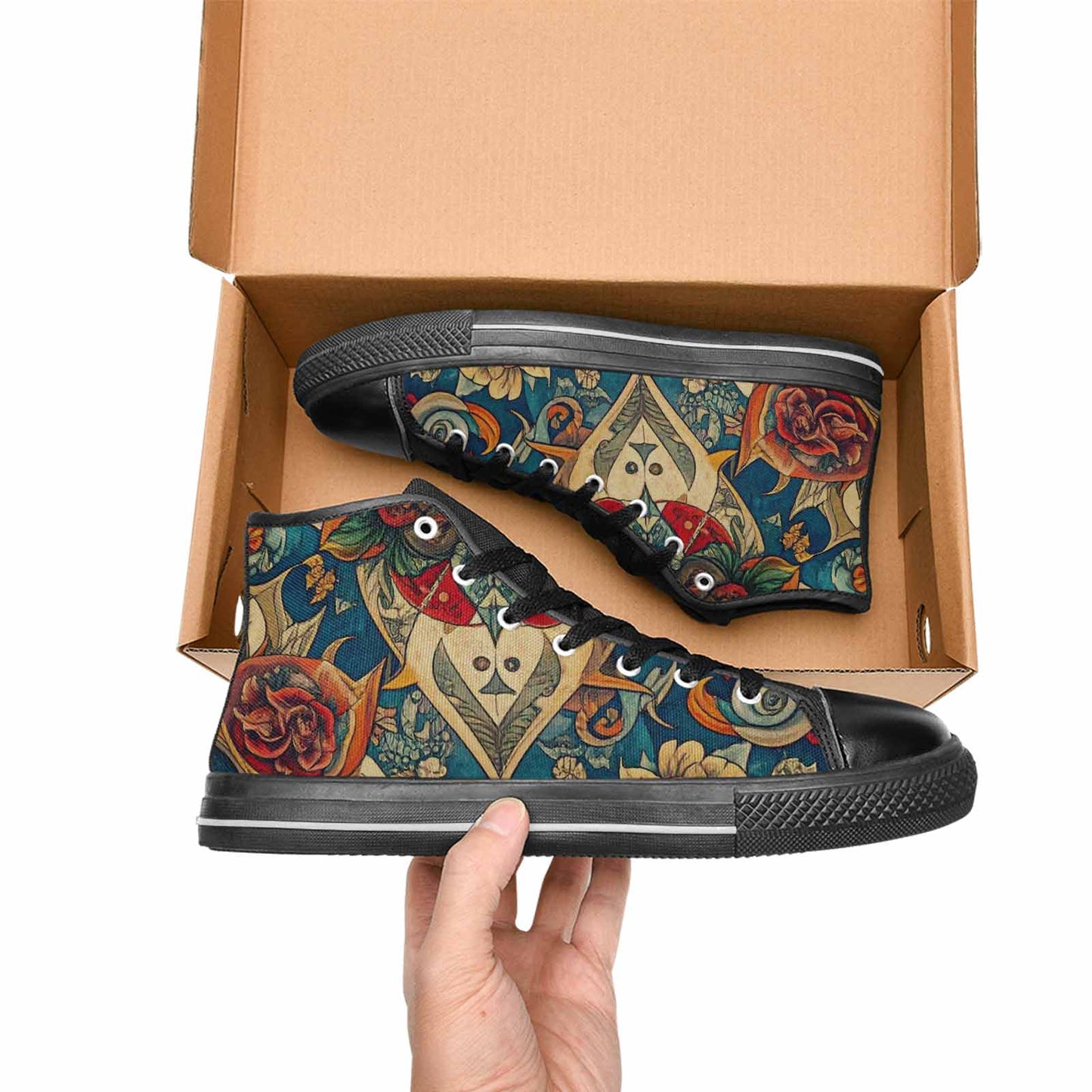 MEN'S Old School Tattoo High Top Canvas Grunge Sneakers