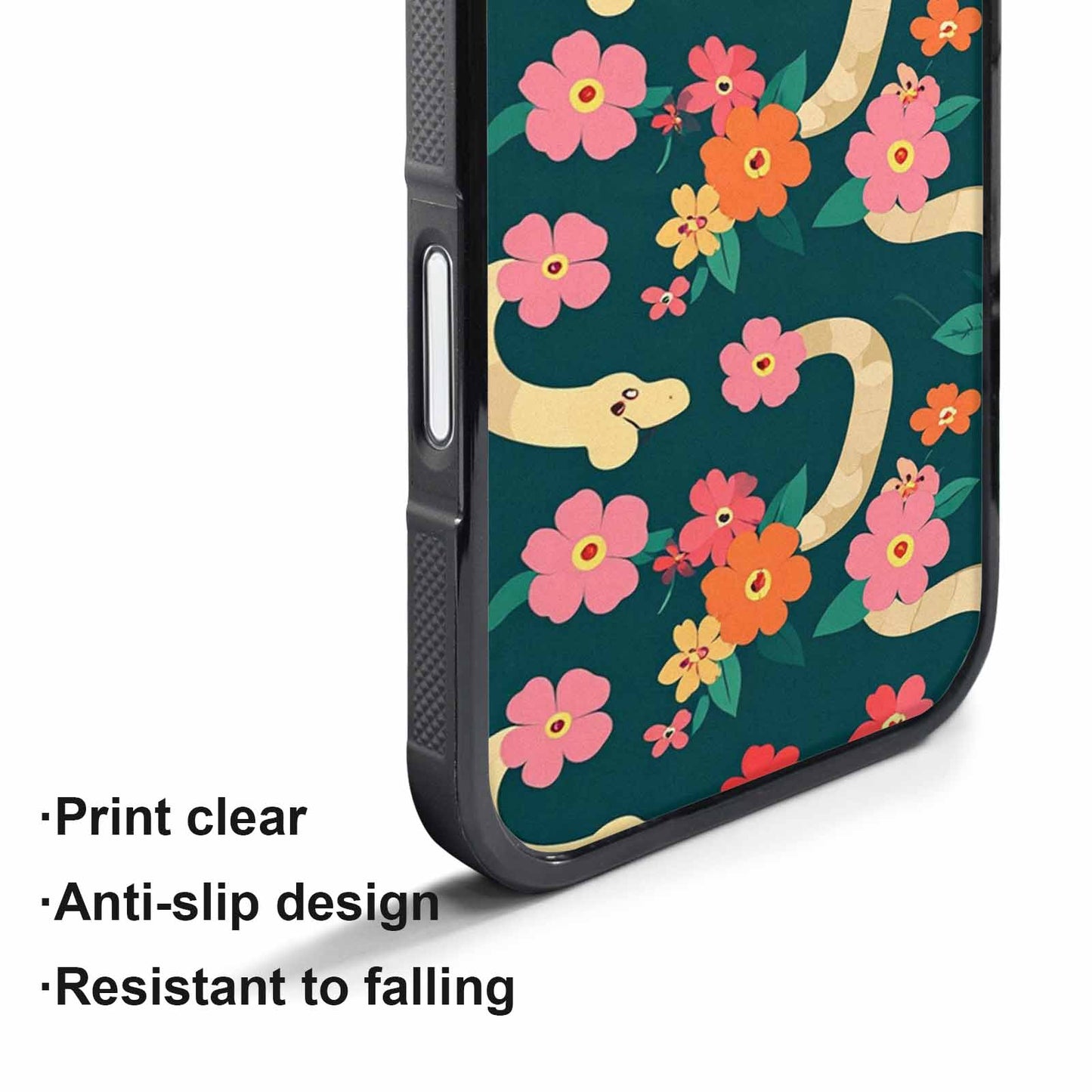 iPhone 17 Pro Case — Snakes Print Floral Seamless Pattern Floral, Custom Printed Phone Case
