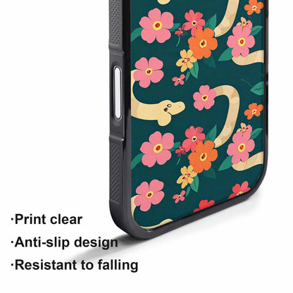 iPhone 17 Pro Case — Snakes Print Floral Seamless Pattern Floral, Custom Printed Phone Case
