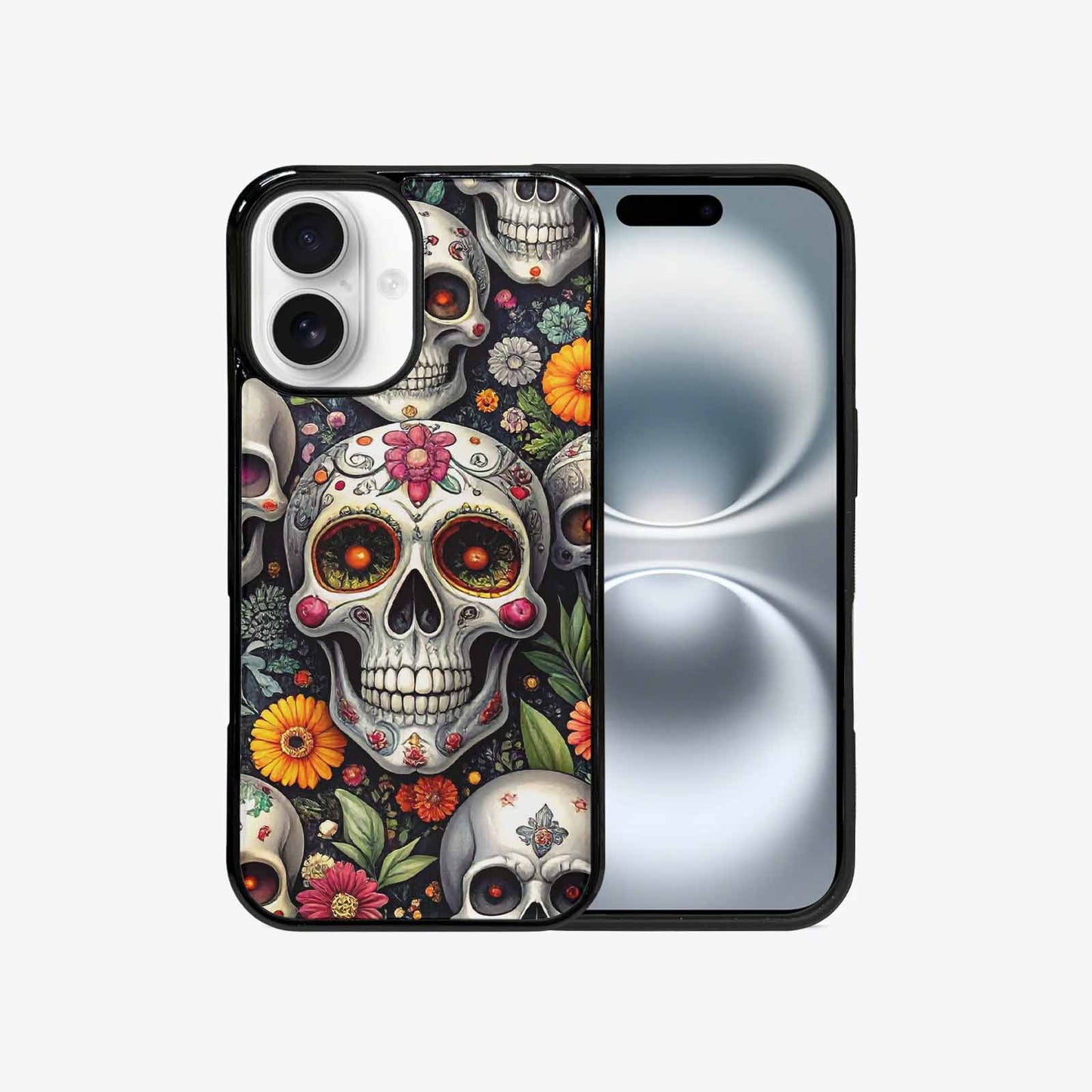 iPhone 16 Case — Greyscale Black And White Dark Black, Custom Print Case Cover