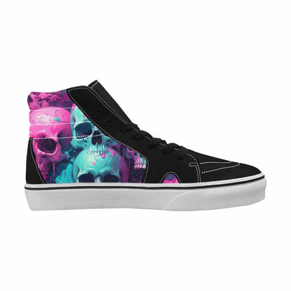 WOMEN'S Thousands Of Skulls High Top Canvas Vivid Custom Sneakers