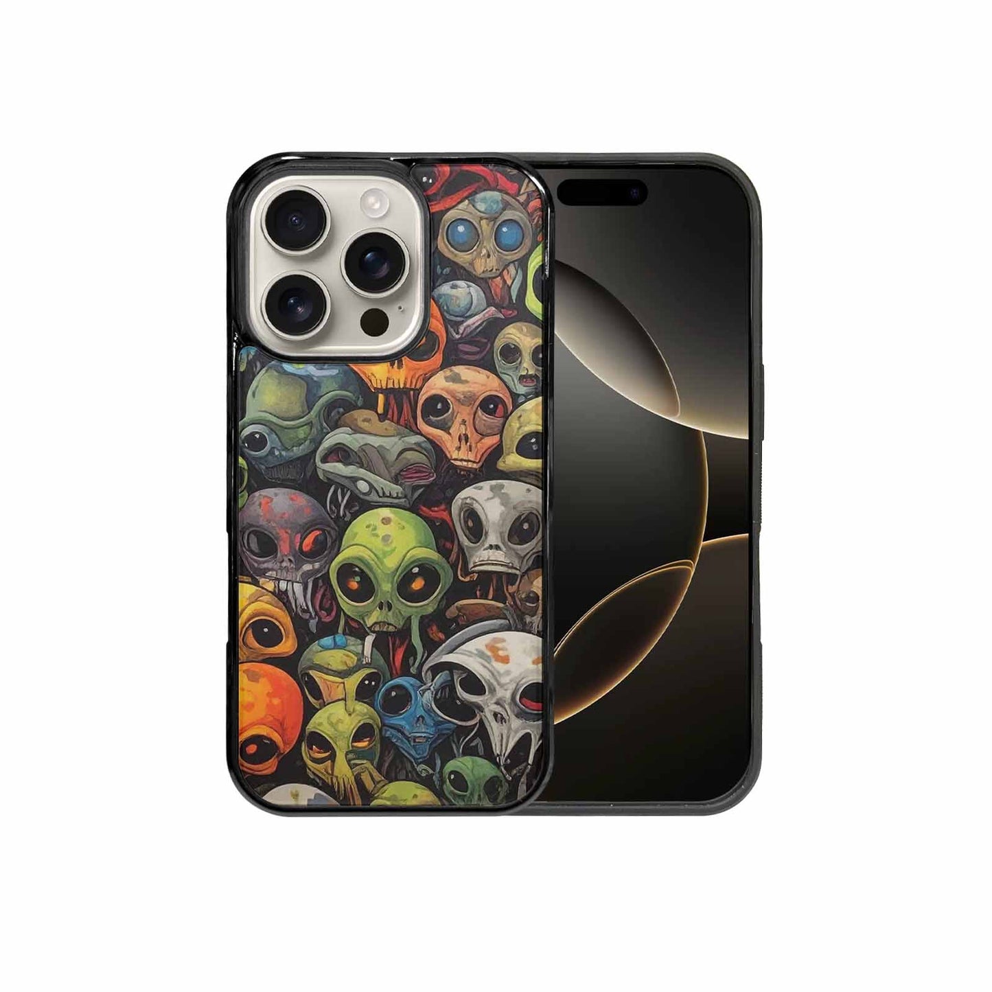 iPhone 16 Pro Case — Aliens Camo Aliens Pattern Hundreds Of, Custom Designed Case Cover