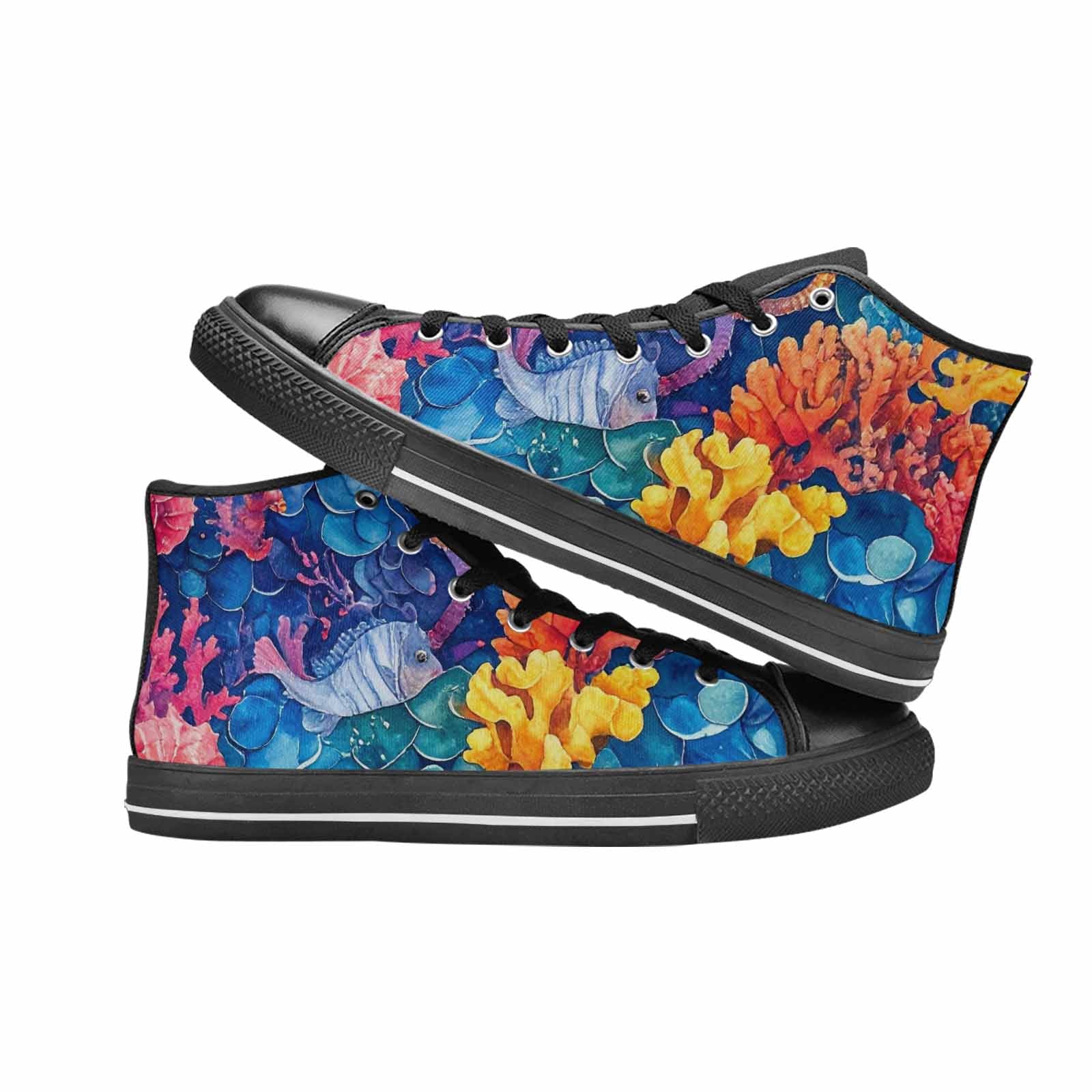 MEN'S Fish Scale Coral High Top Canvas Y2K Sneakers