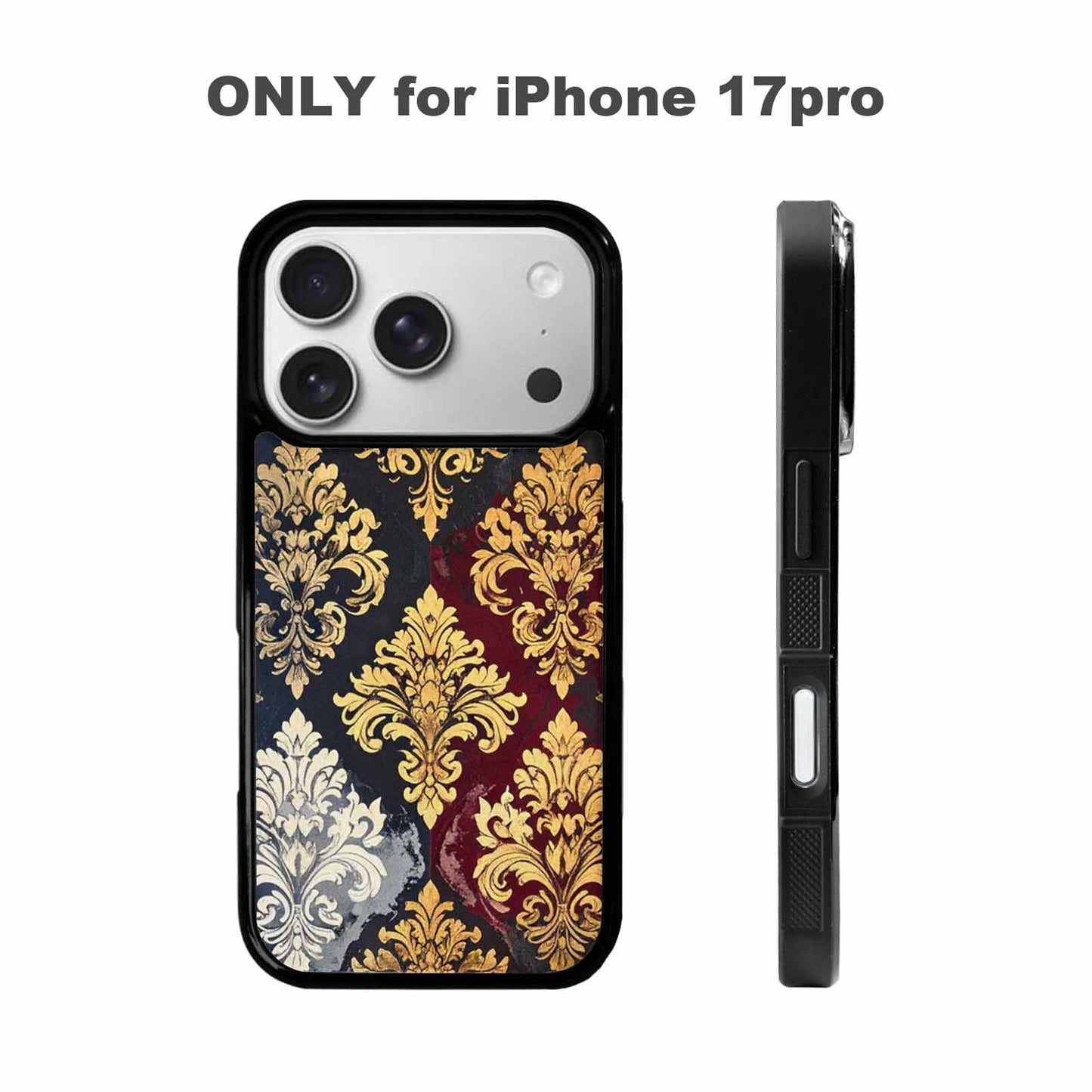 iPhone 17 Pro Case — Small Damask Ornamental Wallpaper Pattern Original, Custom Designed Case Cover