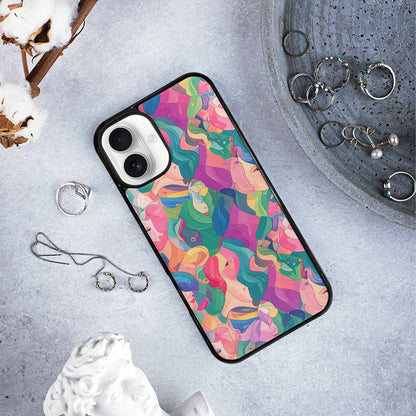 iPhone 16 Plus Case — Polysexual Flag Color Theme Small Rainbow, Personalized Phone Case